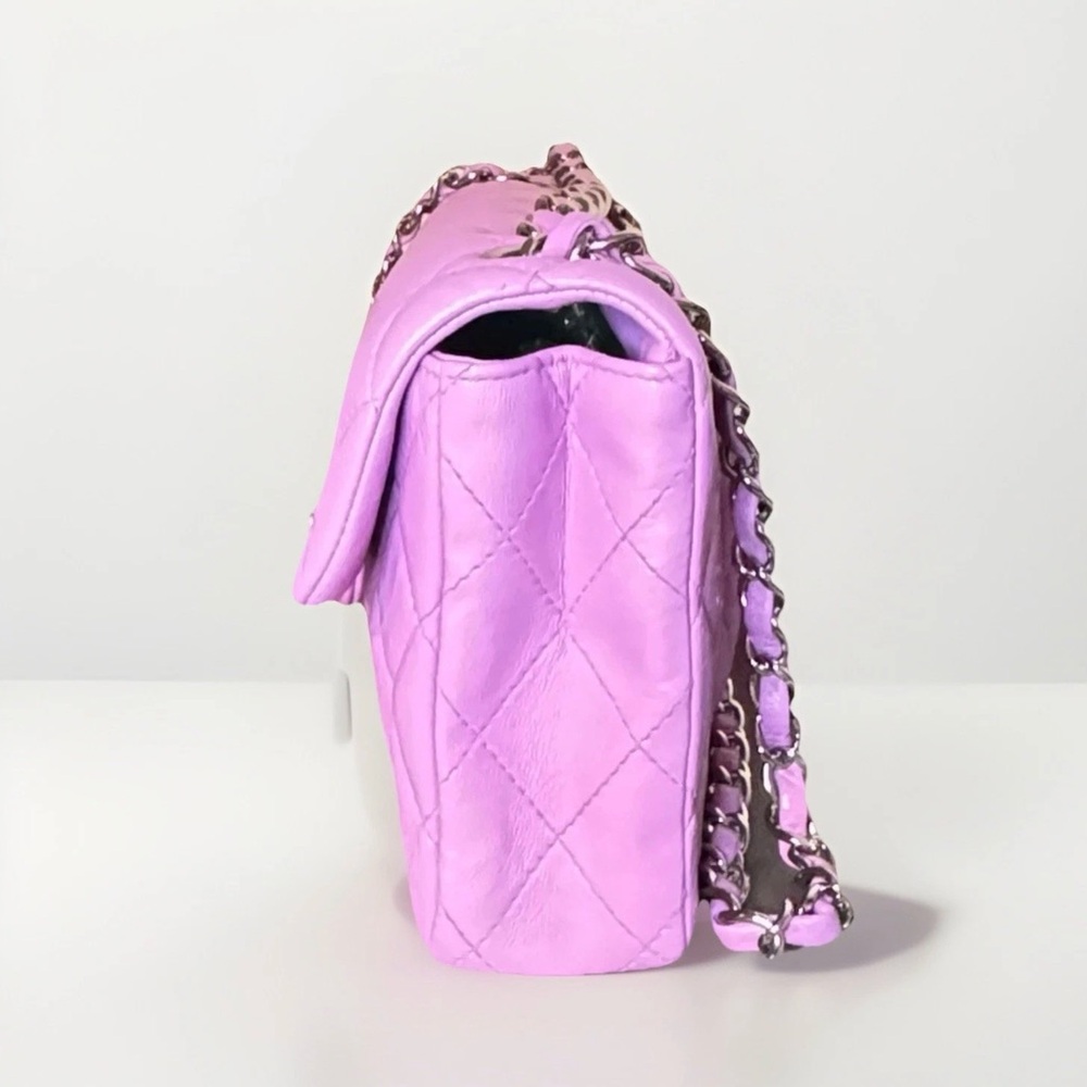 Chanel mauve Pink Quilted Lambskin Valentine's Day East West Single Flap Bag - Picture 9 of 10